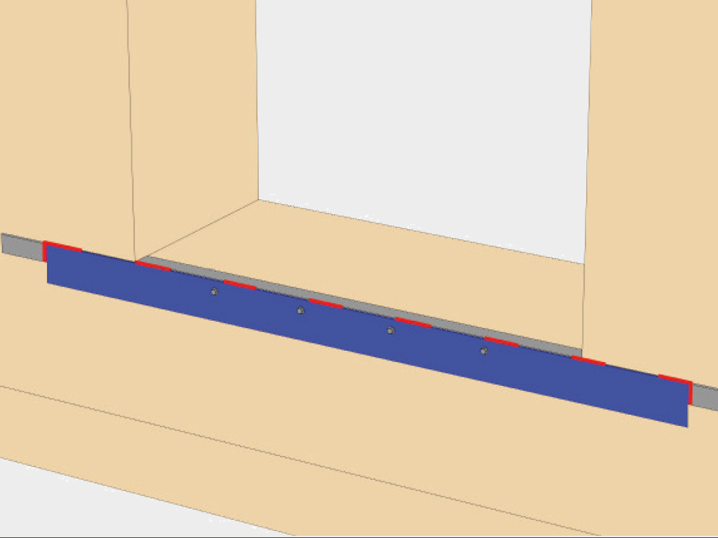 Ijro, bino rampasining chiqishi uchun 0 mm (bino rampasi bino devori bilan tekis).